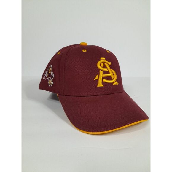Vtg Y2k Arizona State Sun Devils Hat Strapback Maroon 3D Steve Barrys Classic‎ - Picture 1 of 8